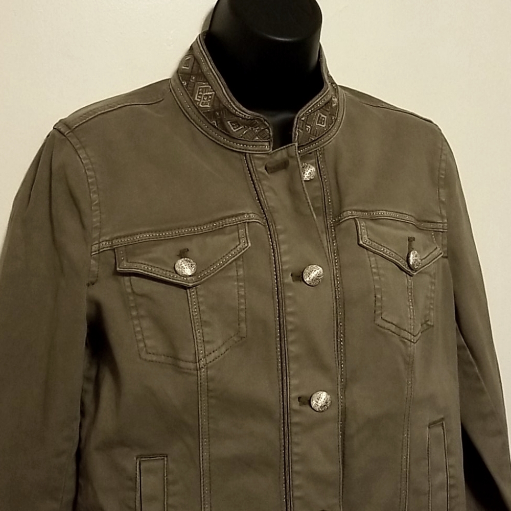 WHBM Embroidered Denim Jacket